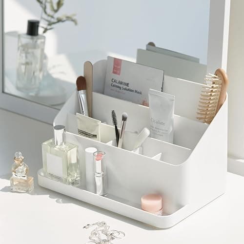 BLUE GINKGO Desk Organizer – Korean-Made Office Storage for Pens, Notes, Mail, and Supplies (White) - ORGANIZER - WHITE thumbnail 2