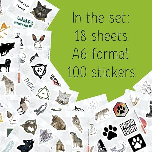 BulbaCraft 100Pcs Therian Stickers, Therian Stuff, Gifts for Women & Men - Therian Stickers thumbnail 3