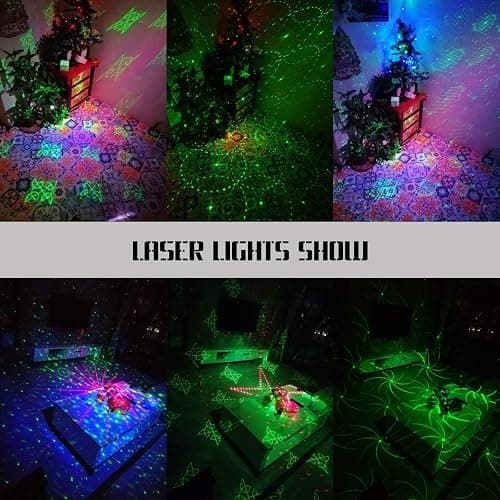 Laser Lights Show Projector - Sound Activated Strobe & Disco Ball DJ Lights for Christmas, Halloween, Glow Party Decor - R50-NB thumbnail 5