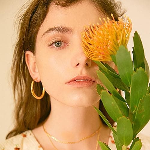 IFKM 24 Pairs Gold Hoop Earrings Set for Women Hypoallergenic Chunky Chain Twisted Open Hoops Dangle Earring Packs for Birthday Party Christmas Fashion Jewelry Gift thumbnail 7