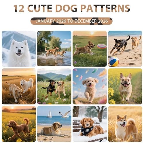 2026 Wall Calendar, Large Monthly Wall Calendar Dogs, Jan 2026 - Dec 2026, 12" x 24" (Opened), Hanging Planning Calendars for Family Home Office Supplies thumbnail 4