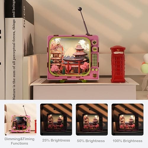 Under Mount Fuji 3D Wooden Puzzle with LED Lights, DIY Craft Model Kit for Adults & Kids, Creative Building Set and Unique Home Decor Gift thumbnail 3