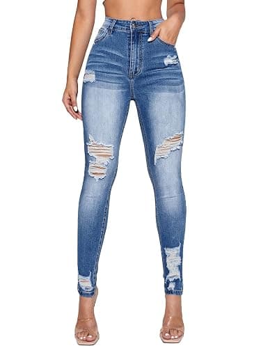 Floerns High Waist Skinny Jeans Denim Pants - Image 1