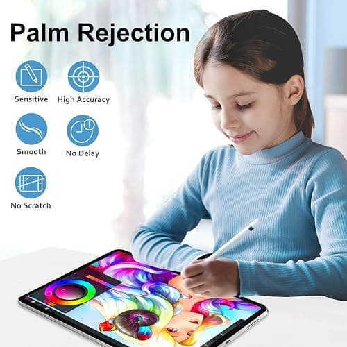 Stylus Pen for iPad Apple: Fast Charge for iPad Pencil Apple Pen with Palm Rejection Tilt Sensitivity - Pen for iPad 10/9/8/7/6, iPad Pro 12.9"/11"/13" M4, iPad Mini 6/5, iPad Air 5/4/3/11"-13" M2 - White thumbnail 4