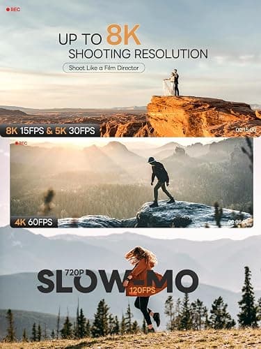 8K 64MP Digital Cameras for Photography - 16X Zoom Autofocus, WiFi, with 180° Flip Screen, 64G TF Card & 2 Batteries, Professional Camera for YouTube Vlogging Live Streaming (Black) thumbnail 2
