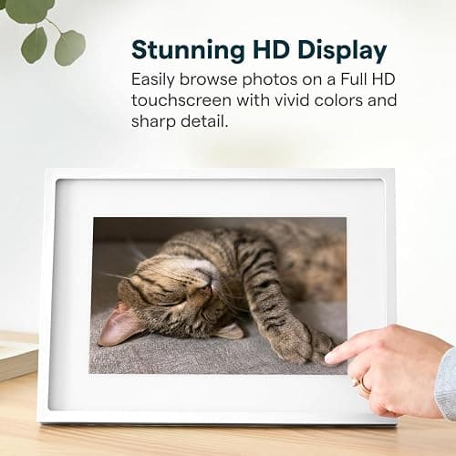 Skylight Digital Picture Frame 2 – 10" Full HD Wi-Fi Touch Screen, 16GB Digital Photo Frame, Load Photos & Videos Directly from Phone, Anti-Glare – Ideal for Personalized Gifting, Classic White thumbnail 5
