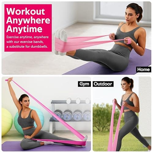 WALITO Resistance Bands for Working Out, Exercise Bands for Women and Men, Workout Bands for Physical Therapy, Stretch, Recovery, Pilates, Rehab, Strength Training and Home Gym thumbnail 5