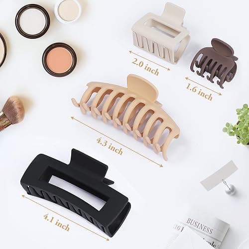 NEW LIVE Hair Clip 16 Count for Women - Hair Claws for Thin Thick Curly Hair - Large and Small Matte Banana Clips - Strong Hold Nonslip Hair Claws - Various Sizes and Styles thumbnail 2