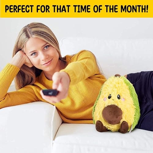 Happy Fuel Avocado Microwavable Unscented 1.5lbs Heating Pad For Women And Kids- Cute Soft Cozy Pillow Plush Heatable Warm Stuffed Animals- Kawaii Hot & Cold Plushie Food Toy - Avocado Gifts For Girls thumbnail 6
