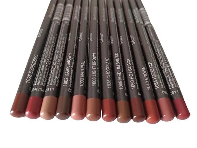 12pc Ultra Fine Lip &Eye Liner Brown Set - Image 1