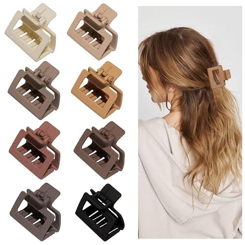 Medium Claw Hair Clips for Women Girls, 2" Matte Rectangle Small Claw Clips for Thin/Medium Thick Hair, Hair Jaw Clip Nonslip thumbnail 2