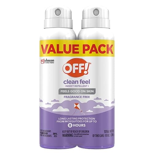 OFF! Clean Feel Picaridin Insect & Mosquito Repellent Bug Spray, 5 oz, 2 pk | Aerosol Spray, 20% Picaridin Formula, Fragrance Free, Lightweight, Long Lasting Protection from Mosquitoes, Flies, Ticks thumbnail 10