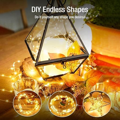 4 Pack LED Fairy Lights Battery Operated 20FT 60 LEDs Silver Wire String Lights Twinkle Lights Starry Fairy Lights for Bedroom Christmas Wedding Party Indoor Outdoor Decorations, Warm White thumbnail 6