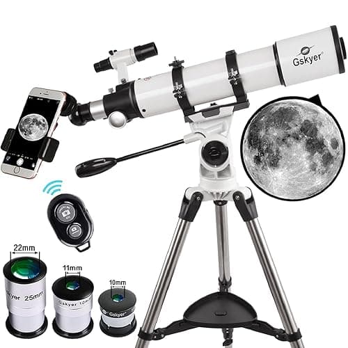 Gskyer Telescope 600x90mm AZ Astronomical Refractor Telescope for Adults Astronomy, German Technology Scope - White
