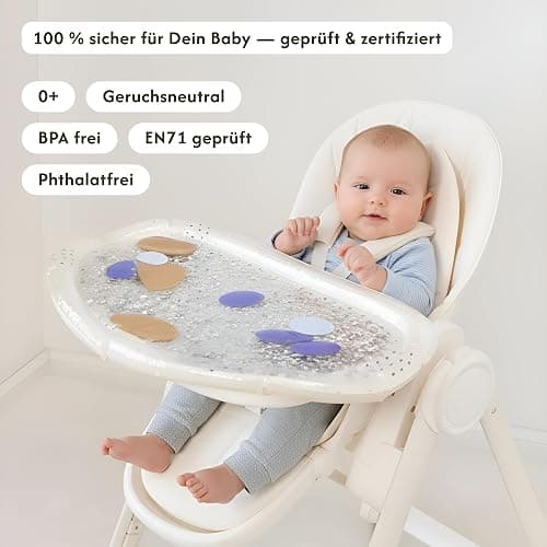 Hakuna Matte Wassermatte Baby 73x42cm – Tummy Time Wassermatte ab 3, 6 & 9 Monate, Sensorik Spielzeug Baby mit Glitzer, Montessori Wasserspielmatte, Bauchlage Spielzeug, Aquarium, BPA-frei, geruchlos thumbnail 5