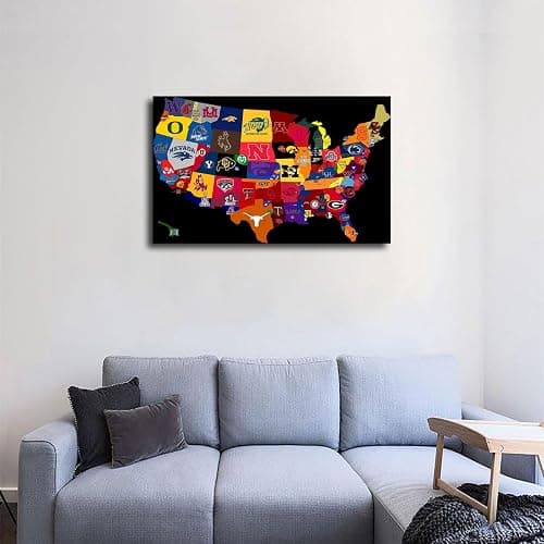 College Football Team Logo Poster Picture HD Wall Art Canvas Printing Bedroom Living Room Office Decoration Aesthetic Artwork (Unframed,16×24inch) thumbnail 2