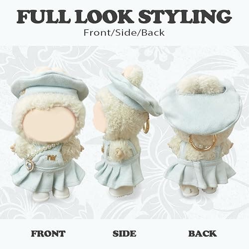Clothes Compatible with LABUBU Doll – 4PCS Frosted Mint Set, 17cm Doll Clothes Designer Outfit for Campus Classic Theme, Chic Stylish Accessories for Labubu, No Doll (Paris Mint Frost) thumbnail 5
