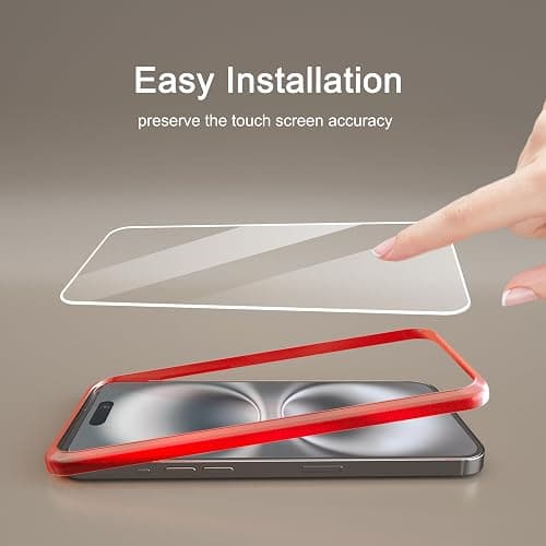Ailun 3 Pack Screen Protector for iPhone 16 [6.1 inch] + 3 Pack Camera Lens Protector with Installation Frame,Case Friendly Tempered Glass Film,[9H Hardness][Not for iPhone 16e/16 Pro/Plus/Pro Max] thumbnail 6
