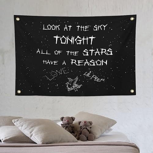 Lil Peep Tapestries Love Rapper Tapestry 3x5 ft Wall Hanging Room Art Home Decoration Gift Bedroom Decor Living Room Door Curtain Balcony thumbnail 2
