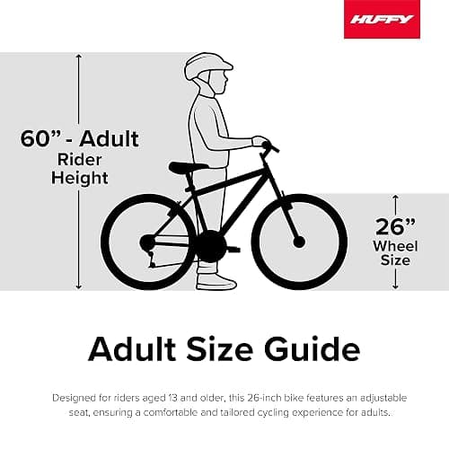 Huffy Stone Mountain Hardtail Mountain Bike for Boys/Girls/Men/Women, 20"/24"/26" Sizes, 6 or 21 Speed Shimano Twist Shifting, Front or Dual Suspension, Comfort Saddle, Sleek Colors thumbnail 7