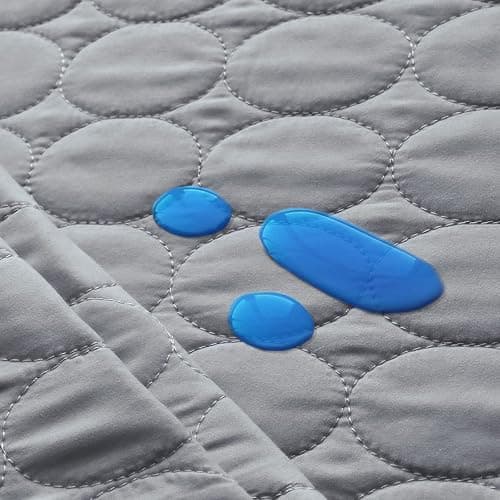 Crib Mattress Protector Sheets Waterproof 2 Pack, Quilted Crib Mattress Pad Cover Fitted Fits for Baby Toddler Bed Mattress, Grey & Pink, 52” x 28” thumbnail 5