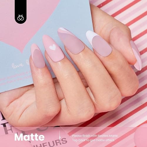 Beetles Pink Gel Nail Polish - 15 ML Light Pink Color Fairy Floss Polish Soak off Uv LED Lamp Baby Pink Nails DIY Salon for Women Colorful Bottle Gift for Women thumbnail 4