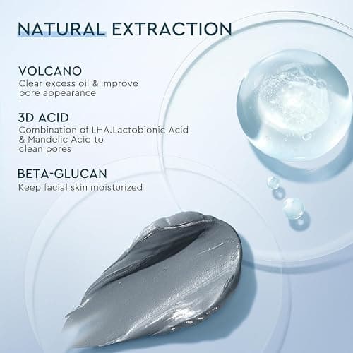 Glad2Glow Blackhead Remover Clay Mask Stick, Deep Cleansing Pore Care with Volcanic Soil & Charcoal, Gentle Exfoliating, Oil Control, Non-Drying, Travel-Friendly, 25 g thumbnail 5