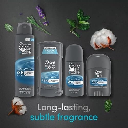Dove Men + Care Clean Comfort Antiperspirants – Men’s Antiperspirant Spray + Stick, Full and Travel-Size Sets, 72H Protection (4 Piece Set) thumbnail 4