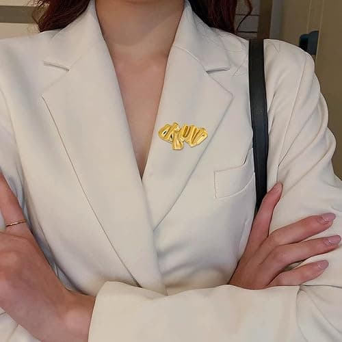 Gold Irregular Brooch Pins for Women Fashion,Funny Large Statement Brooch,Fashion Emo Accessories Unique Geometric Retro Jewelry Gift Clothing Accessories Jewelry thumbnail 5