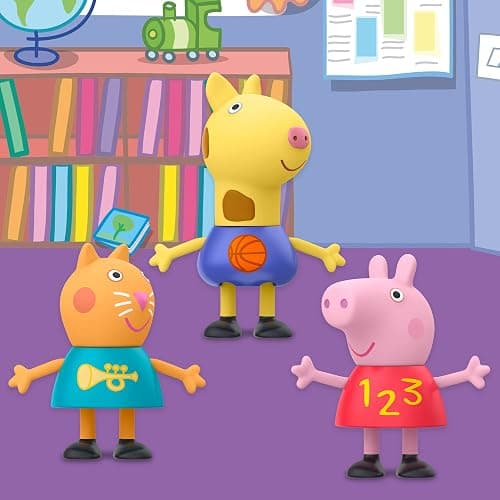 Peppa Pig School Classroom Toy Figures 8-Pack, Peppa Pig, George Pig, Peggi Panda, Candy Cat and More, Back to School Gifts for Kids, Ages 3+ (Amazon Exclusive) thumbnail 4