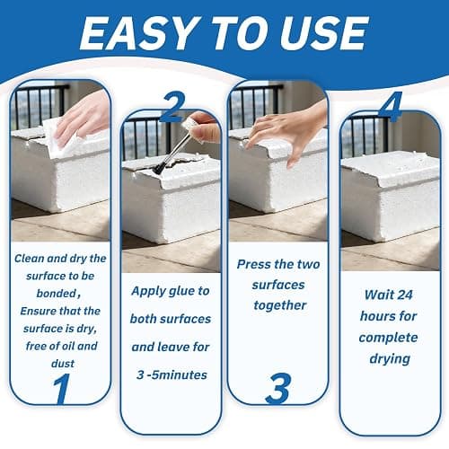 Hzutloer 4OZ Foam Glue with Brush,High Strength Clear Foam Adhesive for EVA Sponge Rubber Pearl Cotton Plastic Sheets,Waterproof Glue for DIY Crafts Model Making Home Repairs thumbnail 5