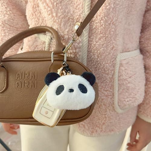 Cute Cartoon Panda Keychains Women Men Plush Panda Doll Bag Pendant Car Keyring Accessories - Image 1