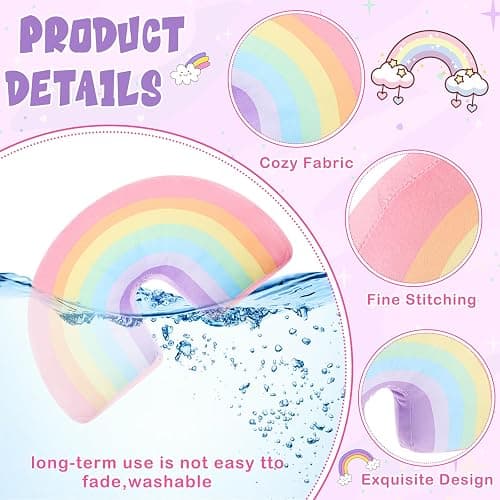 Chunful Rainbow Pillow Plush Arch Cushion,Macaron Colors,1 Pcs | Soft Stuffed for Girls Room, Cute Cushion for Bed Chair Home Decoration, 13.8x8.7x4 in Arch Decor, Christmas Lovely Gift thumbnail 4