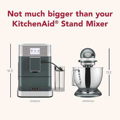 KitchenAid Fully Automatic Espresso Machine KF7 with Milk Attachment, KES8557JP, Juniper thumbnail 9