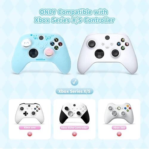 Kuitmor Cover Skin for Xbox Series X Controller, Soft Silicone Ergonomic Protective Cover Skin Case Compatible with Xbox Wireless Controller with 2 Thumb Grip Caps - DEG thumbnail 2