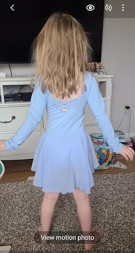Zaclotre Ballet Leotards for Girls Toddler Classic Long Sleeve Criss-Cross Back Dance Dress Ballerina Outfits thumbnail 5