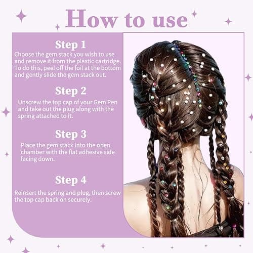 Hair Gems Tool for Girls, Hair Jewels Kit with 270 Stick On Hair Gems, Reusable and Easy to Apply & Remove Hair Styling Tool, Christmas, Birthday Party Gifts Toys for Girls thumbnail 5