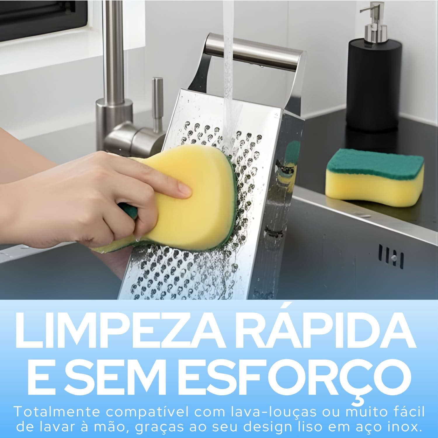 Ralador de Legumes Inox 4 Faces Multiuso – Rala Queijo, Alho, Noz Moscada, Verduras e Raspas de Limão – Utensílio de Cozinha Durável e Prático thumbnail 4