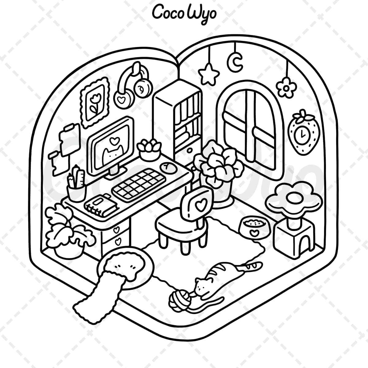 Little Corner: Coloring Book for Adults and Teens, Super Cute Designs of Cozy, Hygge Spaces for Relaxation thumbnail 7