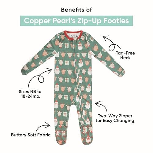 Copper Pearl Harry Potter Zip-Up Footie Baby Pajamas: Ultra-Soft Boys & Girls Pajamas, Premium Knit Fabric in Stylish Prints, Tag-Free with Two-Way Zipper, Newborn to 24 Months thumbnail 3