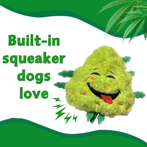 (1 Pack) PAW:20 Bud The Weed Nug plush dog toy w squeaker  thumbnail 4