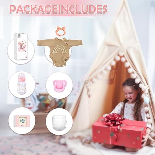 WOOROY Realistic Reborn Baby Dolls - 18 Inch Lifelike Newborn Baby Girl, Real Life Baby Dolls with Soft Weighted Body, Real Baby Reborn Gift Set for Kids Age 3 thumbnail 6