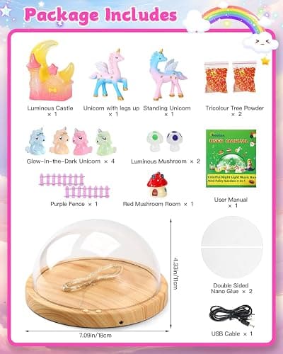 Laclun Unicorns Gifts for Girls,Make Your Own Night Light, Arts and Crafts Kit for Kids,Birthday Gift for Ages 4 5 6 7 8 9 10 Year Old DIY Unicorns Toys for Girls Best Christmas Presents thumbnail 2