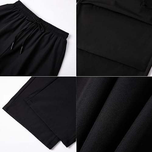 WZIKAI Men's Baggy Cargo Pants Elastic Drawstring Parachute Cargo Pants Casual Loose Fit Joggers Hiking Pants with Pockets thumbnail 5