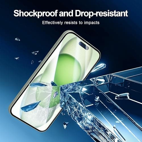 NEW'C 3 Pack Designed for iPhone 16 Plus,15 Plus Screen Protector (6.7 inches),Enhanced Tempered Glass Protection with easy installation tool included,Ultra Resistant thumbnail 6