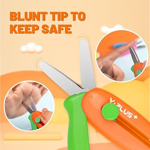 Safety Scissors for Kids, 3Pcs Retractable Toddler Scissors for Preschool | Retractable Kids Scissors for Small Hand, Ages 3-5 2-4 1-3 Cutting Tool for Toddler Crafts and Preschool Activities thumbnail 2
