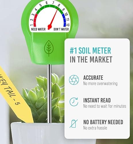 GROWIT Plant Moisture Meter Houseplants - Accurate Plant Water Meter for Indoor Plants Soil Moisture Meter Stocking Stuffers Gift for Mom Dad Adults - No Battery Needed thumbnail 2