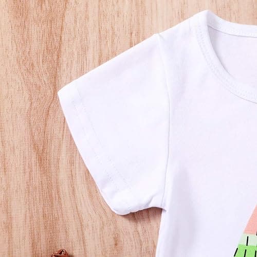 YOUNGER TREE Toddler Baby Girls Clothes Watermelon T-shirt + Linen Shorts with Belt Cute Summer Short Set thumbnail 4