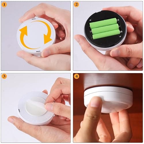 Aokpsrt Puck Lights with Remote Control, 16 Color Changeable Wireless LED Light,Under Cabinet Lights, Battery Operated Light with Dimmer & Timmer Great for Closet, Bedroom,Kitchen(12 Packs) - 12 Packs - White thumbnail 4