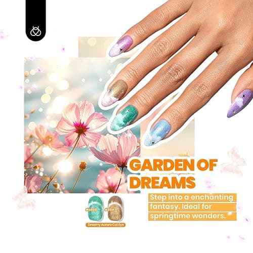 Beetles Cat Eye Gel Nail Polish Set, 36 Colors Magnetic Fall Gel Polish Kit | Magnetic Glitter Red Purple Brown Green Burgundy Base Glossy Matte Top Coat Soak Off UV DIY Salon Nail Art Gift for Women thumbnail 3